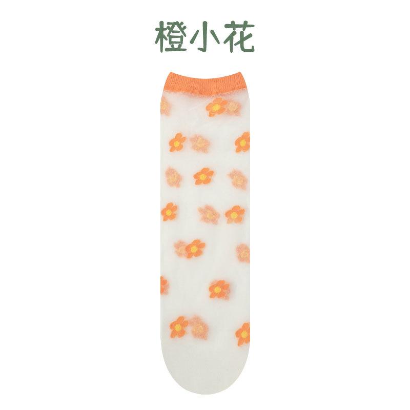 Children Summer Ultra-thin Transparent Love Crystal Socks Girls Baby Breathable Korean Cute Princess Ice Silk Socks Summer Style