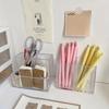 1pc The Transparent Acrylic Three-compartment Pen Holder for Desk Renovation, Student Desktop Storage Box