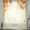 Autumn Beauty Leaves Yellow Sunshine Window Curtains Living Room Tulle Curtains Kitchen Decor Kids Room Curtain Window Treatment