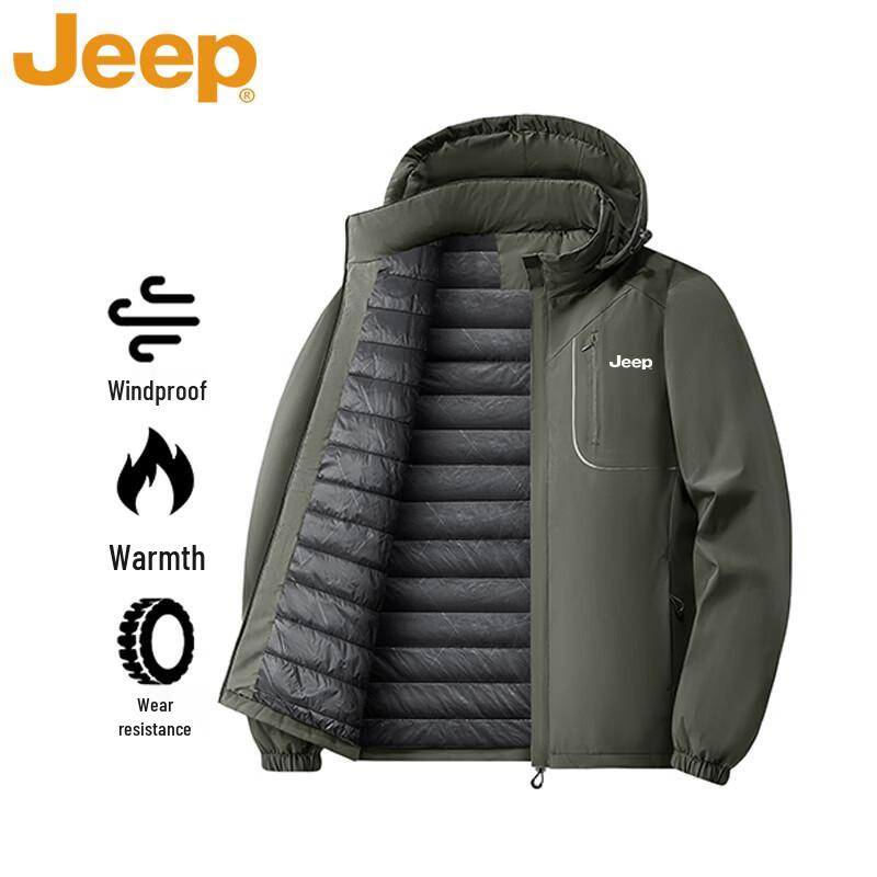 Jeep Men's Thermal Hooded Winter Padded Jacket