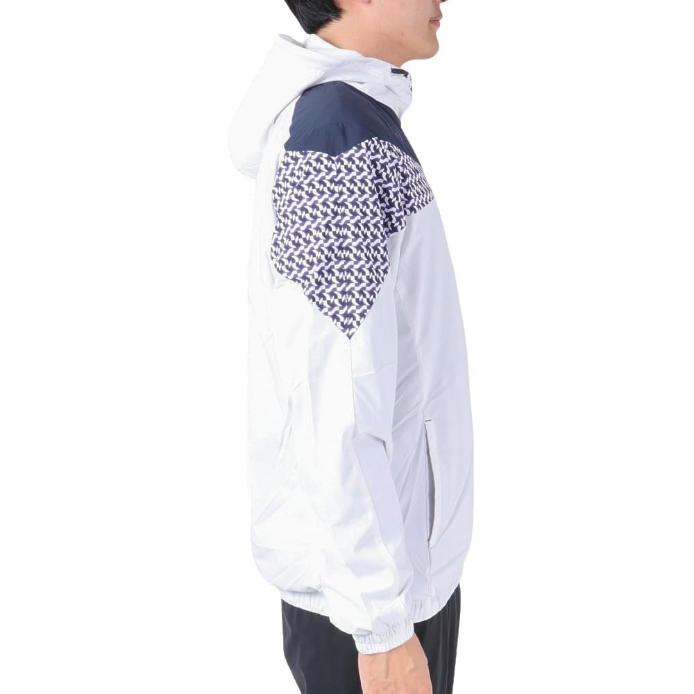 Coq Sportif Blouson Hooded Brushed Lining Water Repellent Windproof Heat Navi Golf QGMWJK05 WH00 LL [Le Golf] [Stretch Forcer] Men's (White)