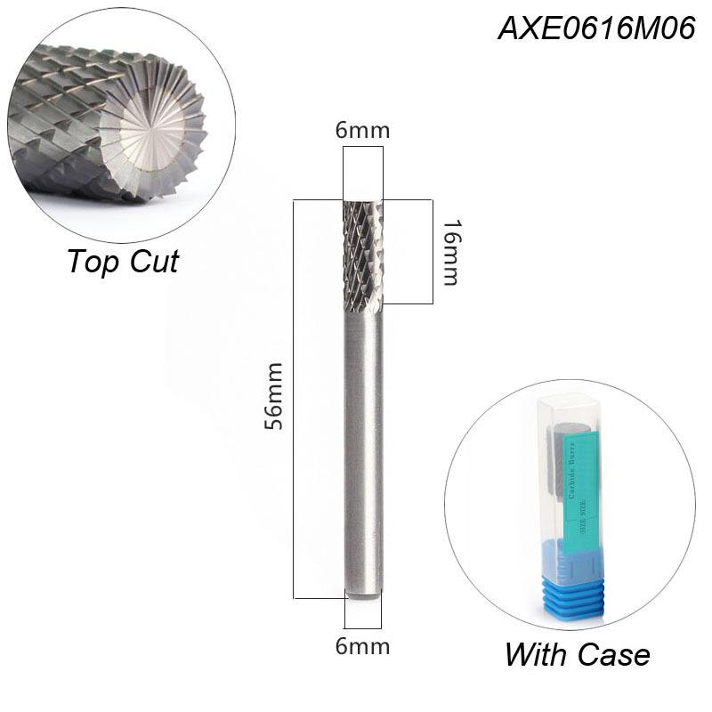 

Твердый вольфрамовый карбидный борфрезный напильник, фреза AX цилиндрической формы с двойной насечкой для сверл Die Golder Carbide Burr AX 6x6