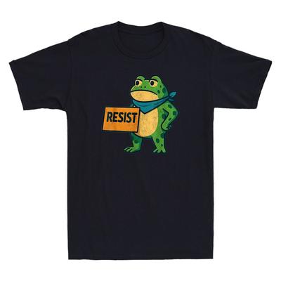 Portland Frog Protest Resist Political Meme Vintage Unisexs Short Sleeve Tshirt