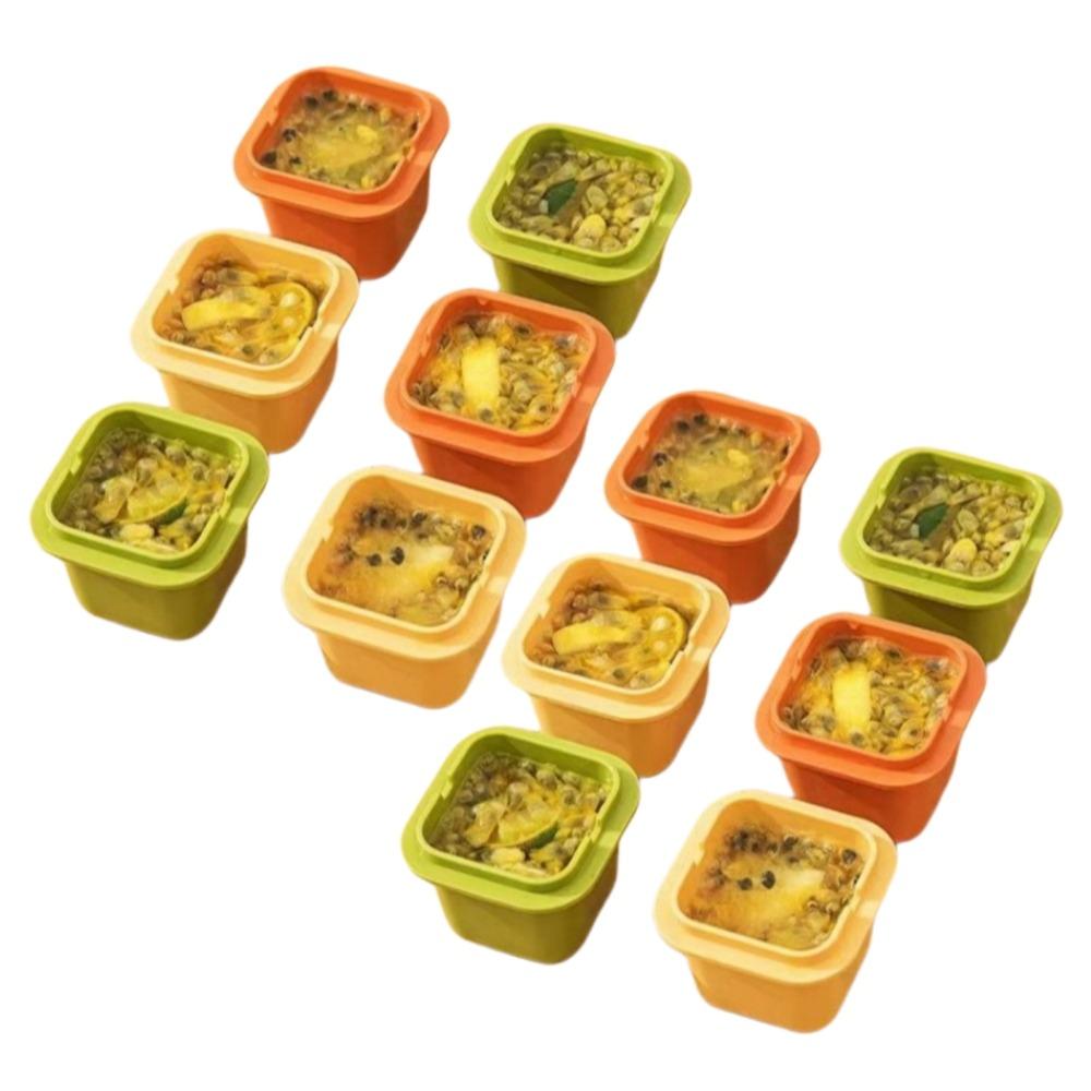 6/12pcs New Silicone Ice Cube Mold Easily Release with Lid DIY Ice Cube Box Square Shape Reusable Ice Cube Tray Kitchen Gadgets