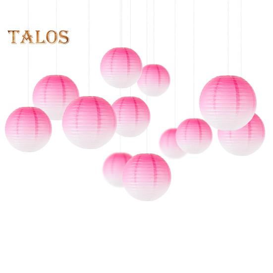 Paper Lantern Gradient Color Summer Party Wedding Lantern Decorative Light Indoor Outdoor Festive Atmosphere Decor