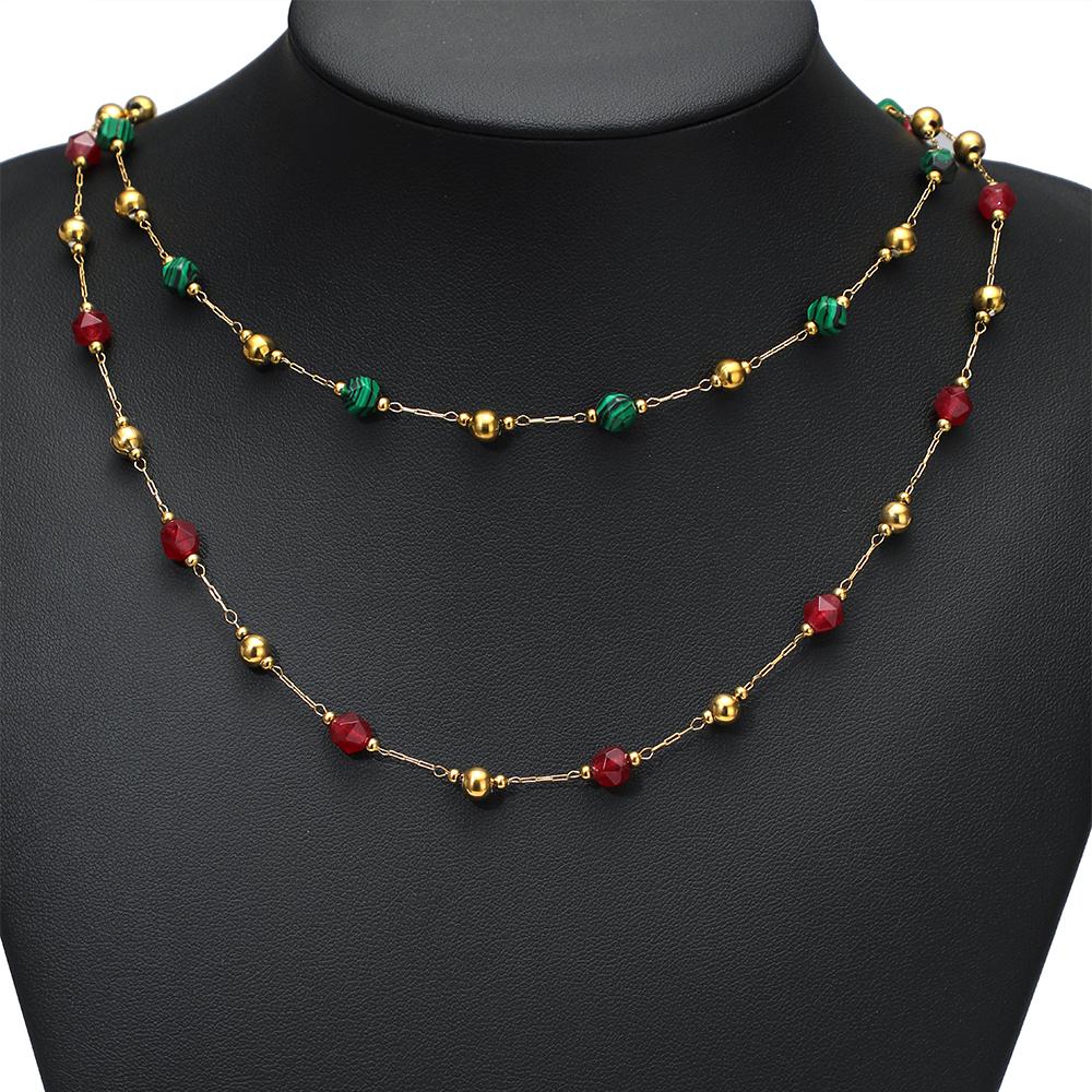 1 Meter Stainless Steel 5mm Gold Beaded Cutting Natural Stone Chains for DIY Jewelry Findings Necklace Bracelet Earrings Making
