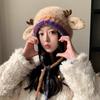 Foldable Antler Cap Creative Knitted Reindeer Beanie Convertible Reindeer Hat Warm Christmas Elk Hat For Christmas Travel Winter
