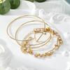 Set Brățări Aurii Stratificate Stivuibile Brățară Texturată cu Disc și Val pentru Femei Minimalist Boho Accesoriu Zilnic Petrecere