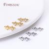 18K Gold Plated 2/3 Hole Separators For Beads,Inlaid Zircon Beads Separators,Handmade Decorative DIY Beading Jewelry Materials