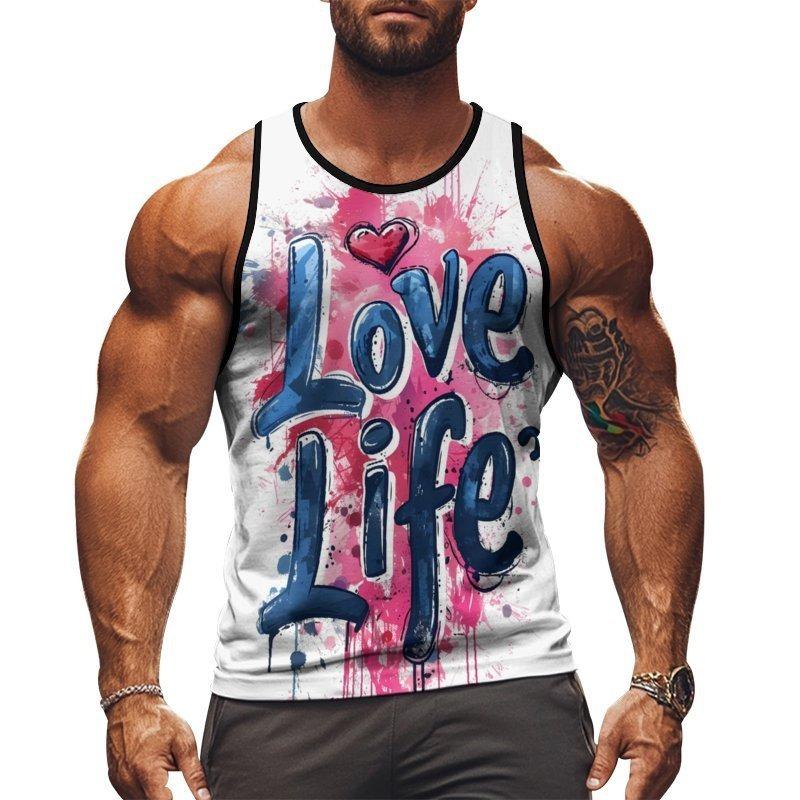 3D Bier bedrucktes Sportweste Sommer Herren Y2k Ärmelloses Herrenoberteil Übergroßes Tanktop Mode Streetwear T-Shirt