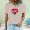 Fashion Women Heart of FirePrint T Shirt Funny Casual O-neck Short Sleeves T-shirt Summer Female Tee Shirt