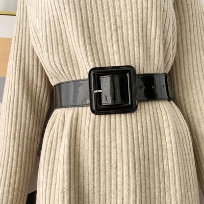 Wide Woman Waist Belt Solid Patent Leather Big Corset Belts for Women High Quality Dress Waistband Big Sweater Jeans Strap Red