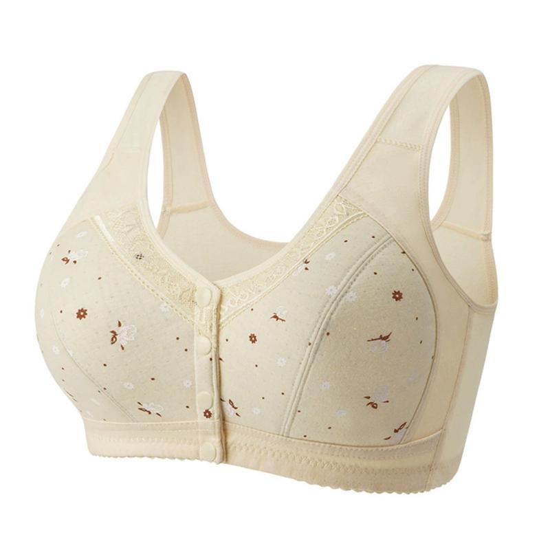 

Женский хлопковый дышащий жилетный бюстгальтер большого размера с застежкой спереди 44