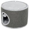 Cat Cave, 2 Levels, Cat House, Plush, Cushion, Sisal Scratching Board, Diameter 40 X 30H Cm, Dark Grey