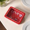 Valentine's Day Candy Box Valentine's Day Food Container Tinplate Cookie Box With Clear Window For Food Candy Snack Chocolate