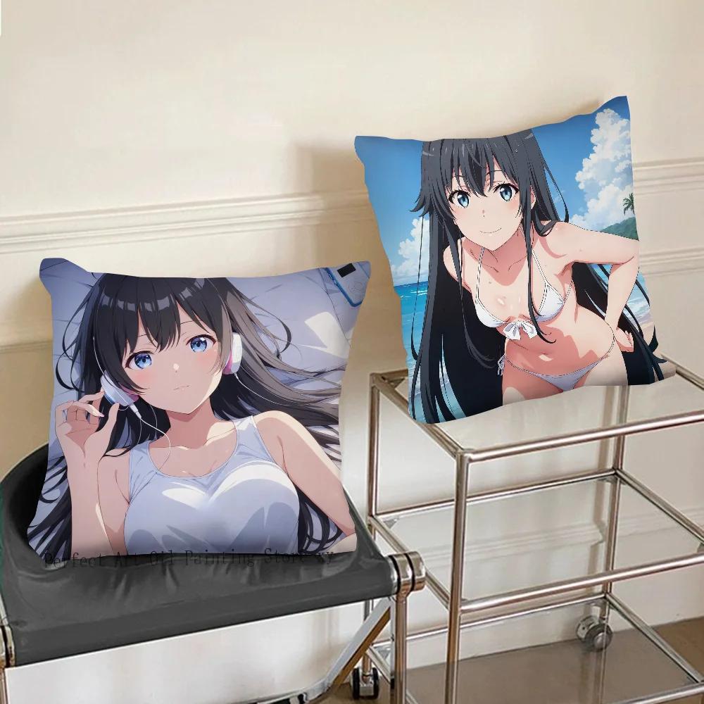 Yukinoshita Yukino Animation Meine romantische Komödie aus der Jugendzeit Kissenbezug Quadratisches Kissen Schlafzimmer Sofa Auto Wohnzimmer Heimdekoration