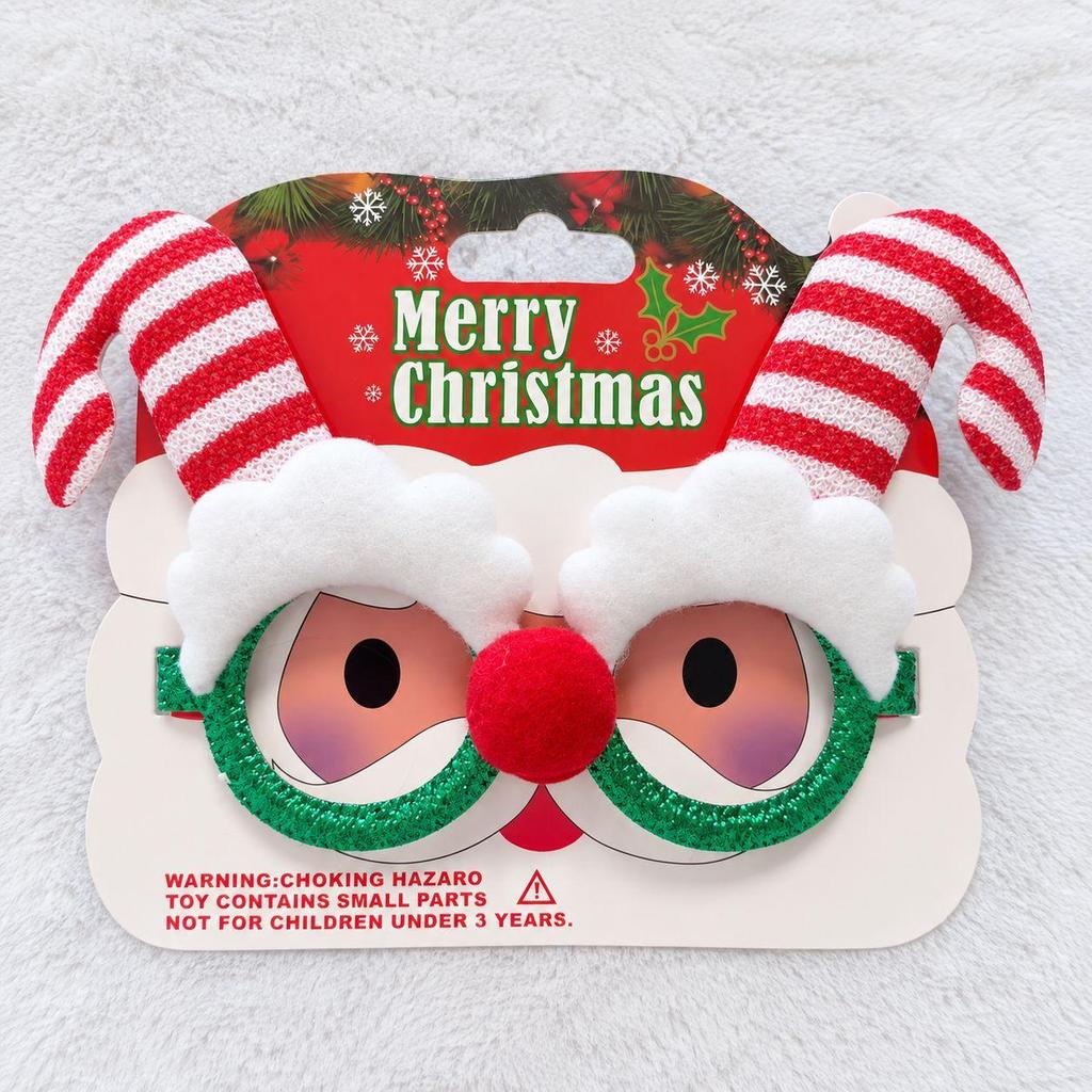 Christmas Plastic Glasses Frame, Merry Xmas Party Costume Eyeglasses, Funny Photo Booth Props, Christmas Decorations for Adults and Kids
