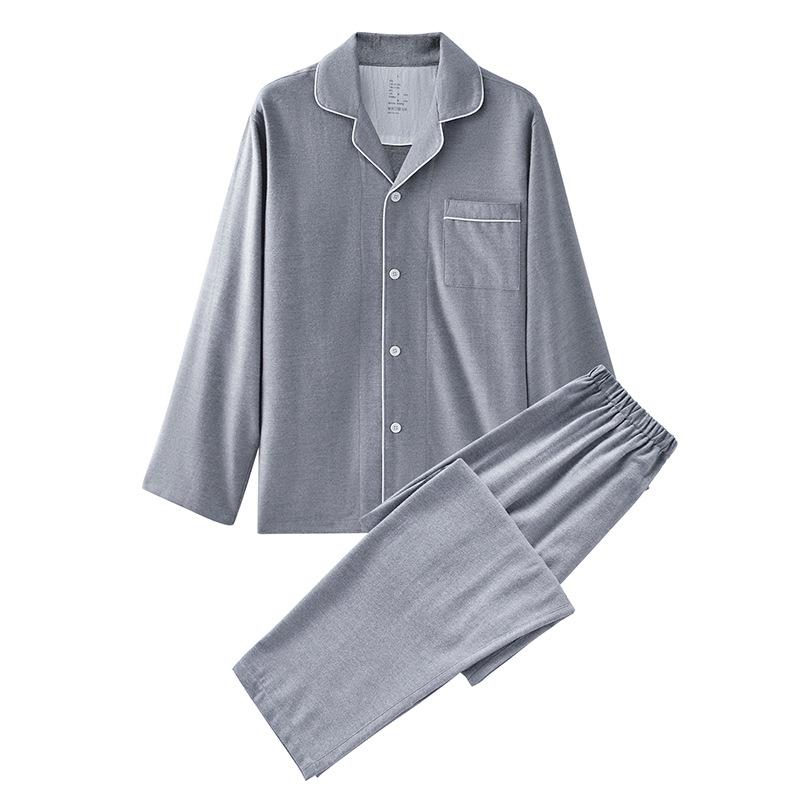 Flannel Cotton Home Clothes for Couples Good Quality Solid Color Velvet Thick Style Autumn and Winter Pajamas Suit