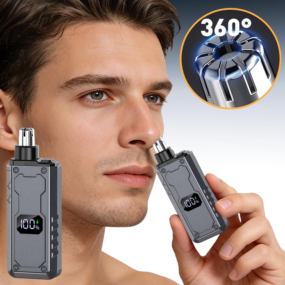 USB Rechargeable Painless Nose Hair Trimmer For Man LED Display Electric Nose Hair Clipper Shaver Washable Travel Portable Gifts