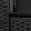 Garden Sofa with Cushions Black Poly Rattan