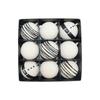 9-Pack Diamond Flocking Christmas Balls - Mixed Color Glitter Ornaments With For Holiday Tree Decor