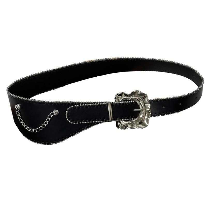 

Adjustable Leopard Pattern Waistband Decorative Punk Belt For Men And Women Body Jewelry чорний