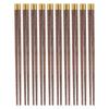 10 Pairs Reusable Chopsticks Chinese Wenge Wood Noodle Chopstick Set for Cooking Frying Hot Pot 25cm