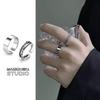 Bague de Mode Rétro pour Hommes Anneau Simple Ins Hip Hop Index d'Étudiants Ouverte Réglable Personnalité Garçons Bague pour Dames
