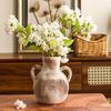 Farmhouses Flower Vases Ceramic Pottery Terracotta Decorative Vases With Double Handle for Living Room Centerpiece Decors