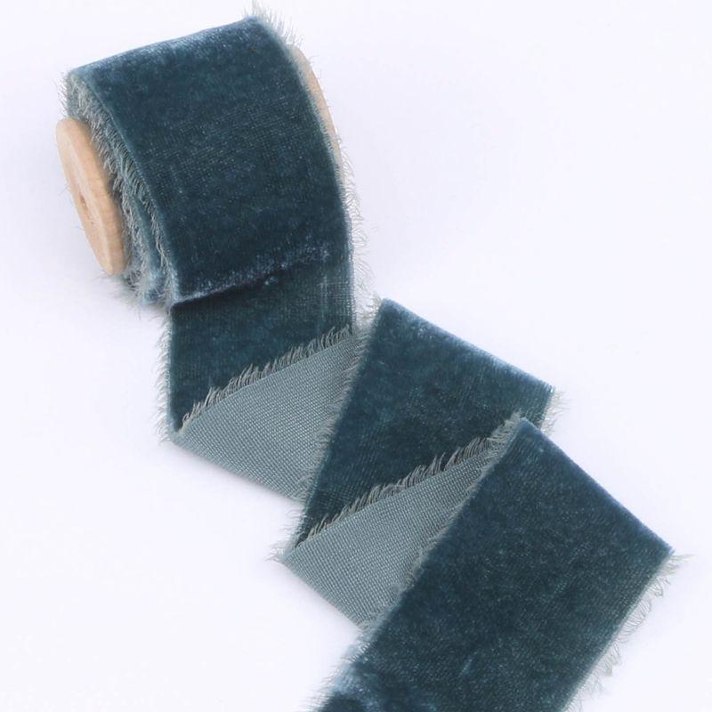 38mm Thickening Velvet Ribbon Handmade Frayed Edged Ribbons Christmas Party Bouquet Gift Packing Decorations DIY Craft