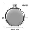Prémiová kulatá černá placatka z nerezové oceli 304, 5 oz, Přenosná placatka na alkohol 8 oz, Elegantní barové potřeby