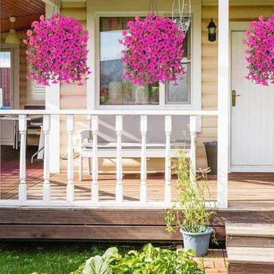 Kunsthangpetunia Bloemen UV-bestendig Kunstplanten Buiten Nep Petunia Streep Lente