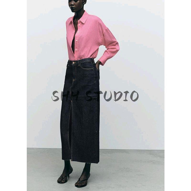 Spring New Women clothes Sweet Style Stripe Vertical Comfort Long sleeve Lapel Leisure Shirts 8676803