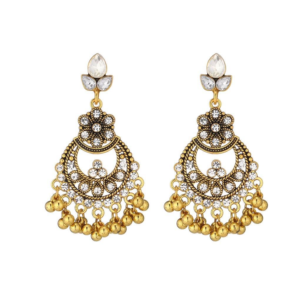 Vintage Drop Earrings Antique Floral Tassel Earrings Bohemian Dangle Earrings Ethnic For Vacations Ethnic Parties Casual Wear