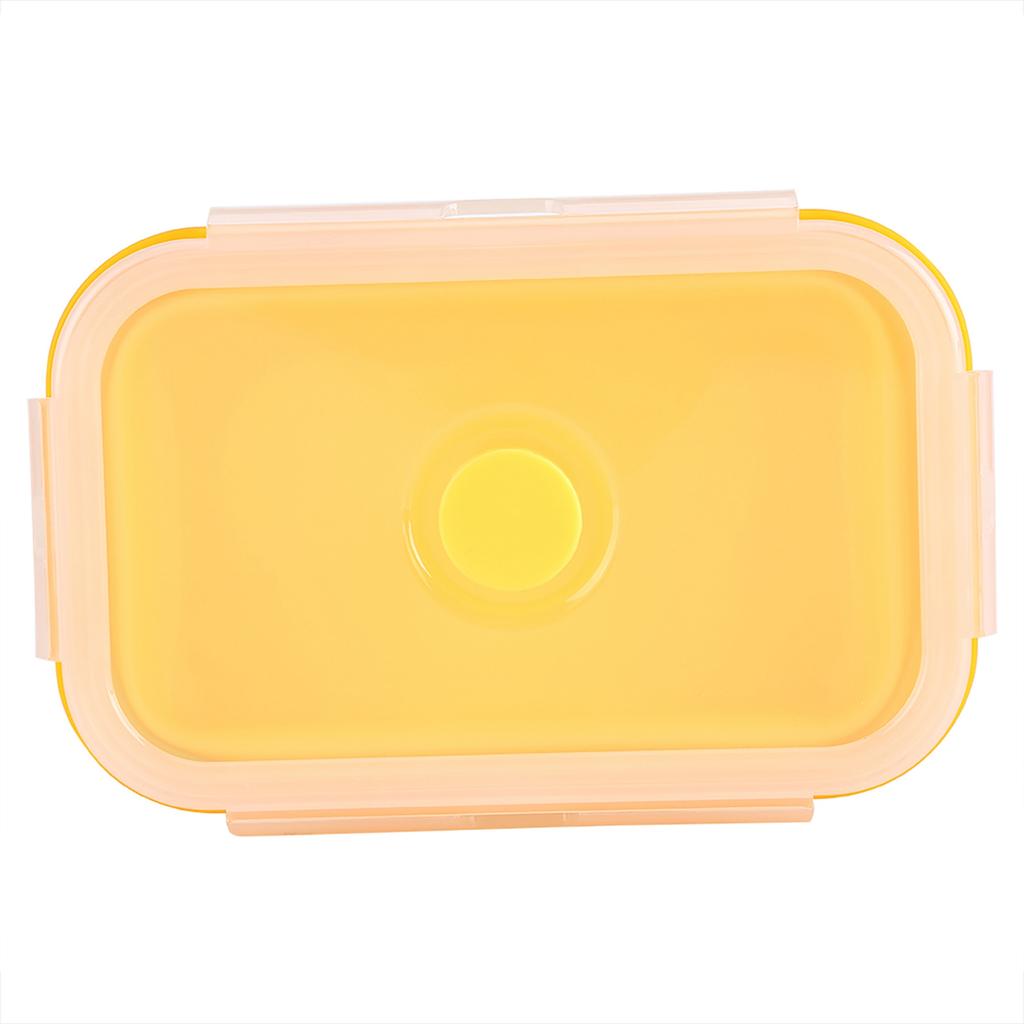 500ml Silicone Collapsible Portable Lunchbox Bowl Folding Food Storage Container Yellow