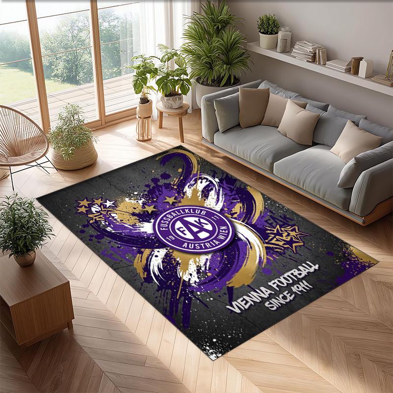 Austria Wien FC Soccer Football Pattern Soft Area Rug Non Slip Indoor Floor Carpet Sports Decor Mat for Bedroom