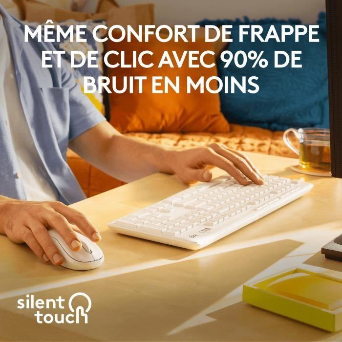 Ensemble Clavier Souris - Sans fil - Logitech - MK295 - AZERTY - Blanc