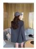 Women's Gray Petite Korean-Style Suit Jacket - Spring/Autumn 2025 Casual High-End Design