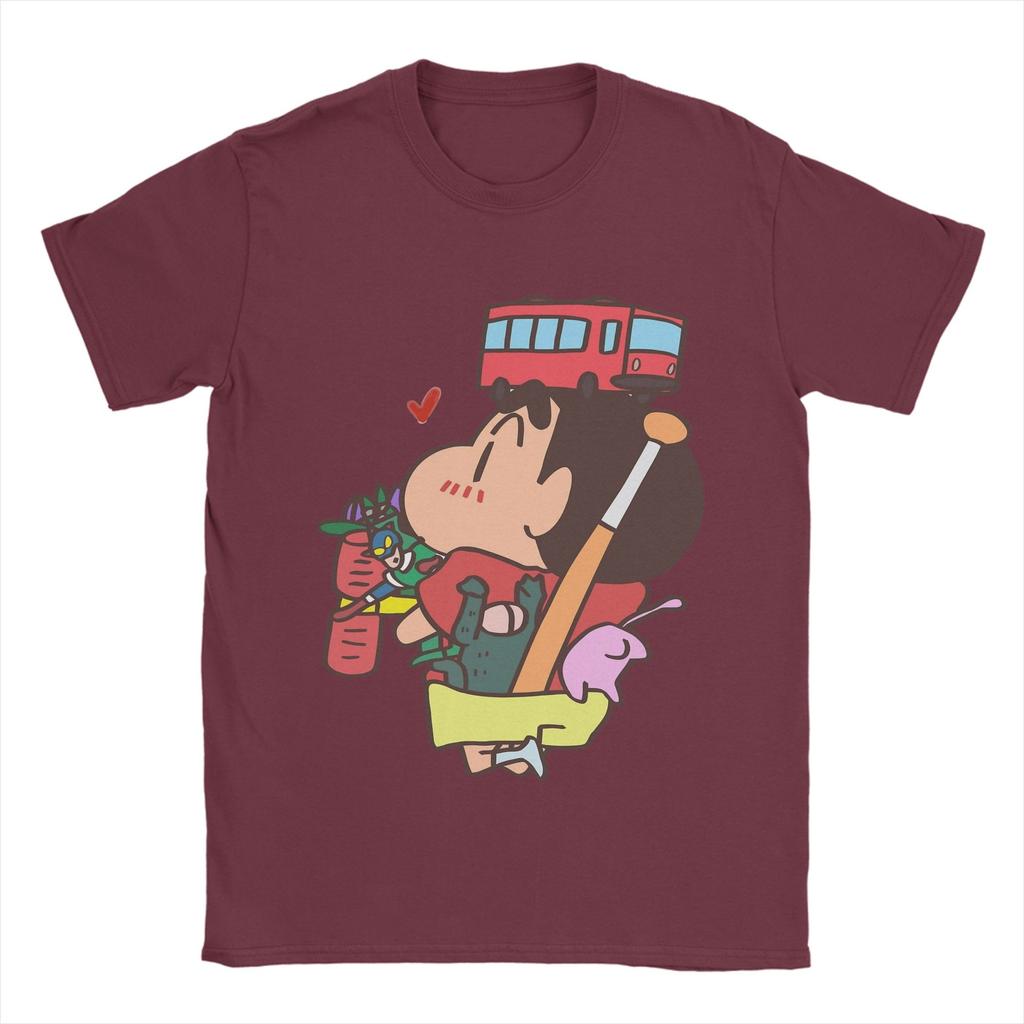 Crayon Shin-chan  T Shirt Men's  Cotton Vintage T-Shirts Crew Neck  Tee Shirt Short Sleeve Tops Gift Idea