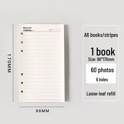 A6 Loseblattpapier, 6-Loch, Liniert/Kariert/Blanko/Punktmatrix, Schülernotizbuch-Einlagen, Doppelkaugummi-Papier-Ersatzkern
