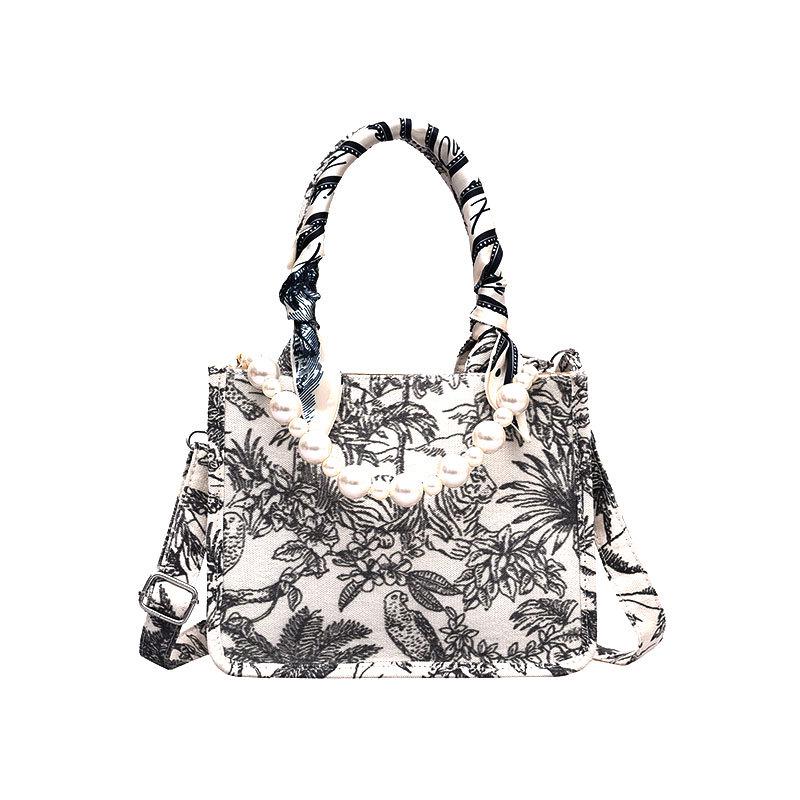 2023 Women's Large Capacity Embroidery Tote Bag – Cotton Linen Canvas Shoulder Handbag