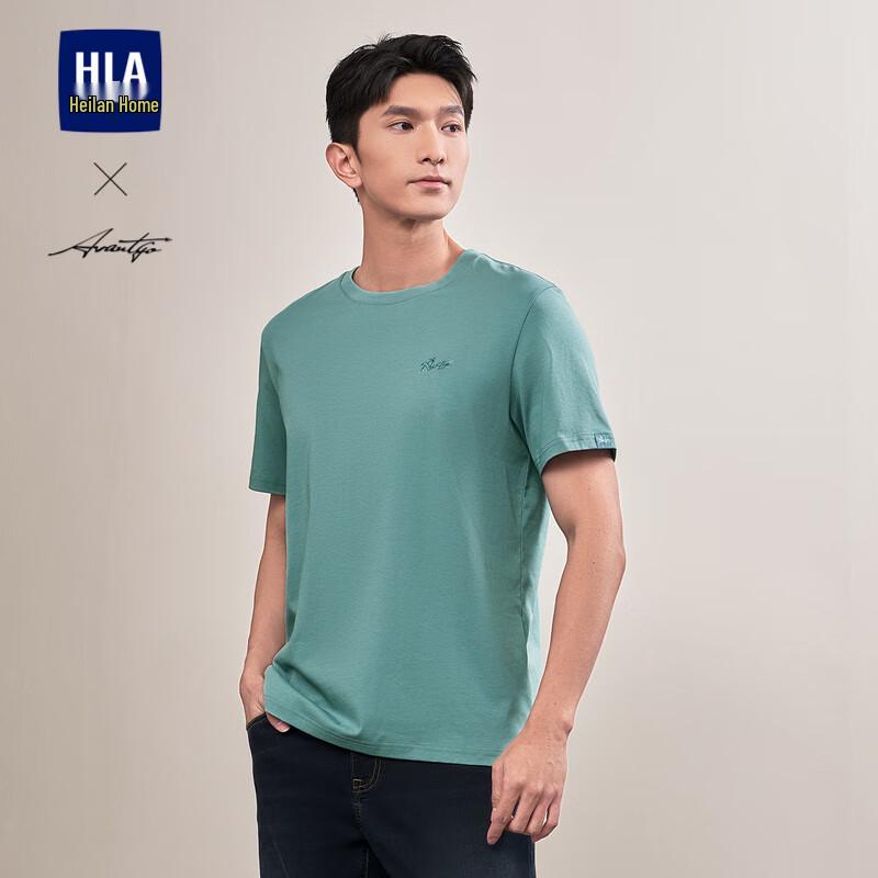 HLA Men's Embroidered Business Casual Short Sleeve T-Shirt