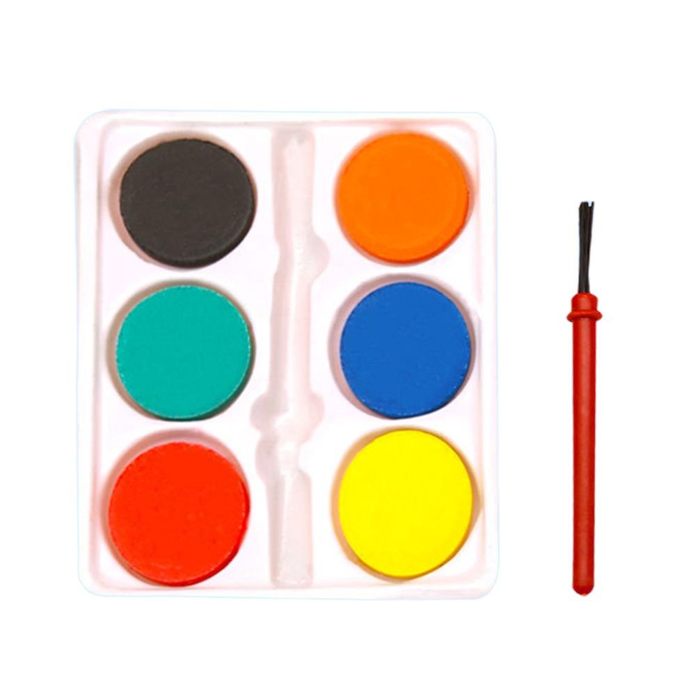Solid Watercolor Pigment 6 Colors Oil Painting Kit Portable Painting Pigment Set Children