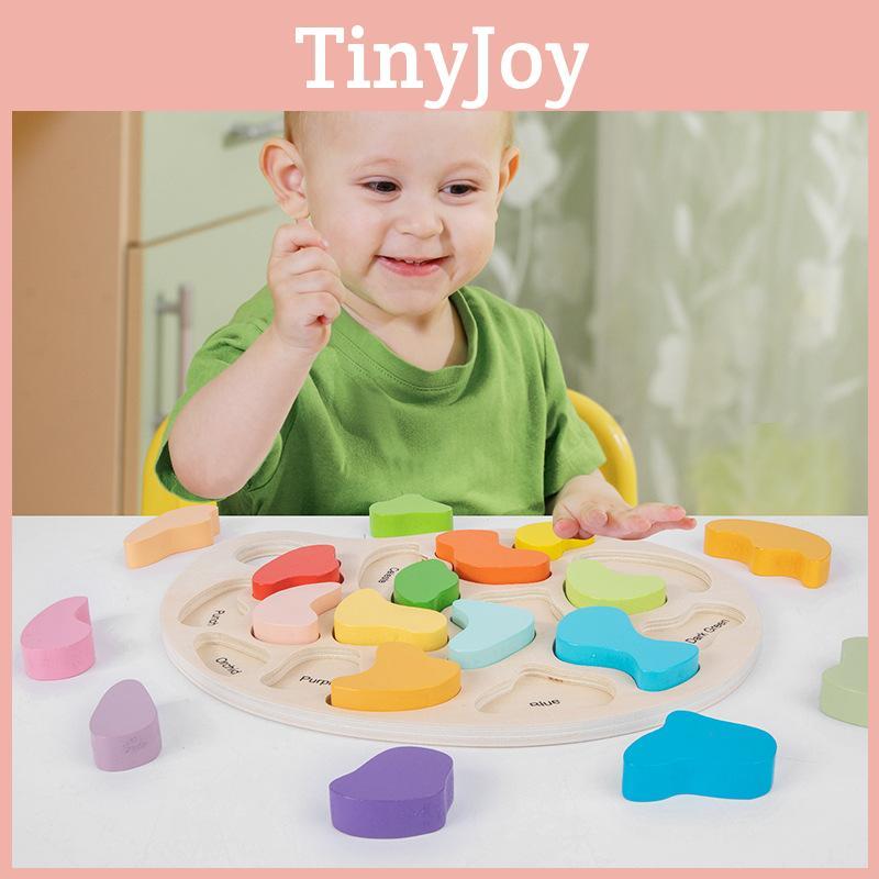 Color Wooden Colorful Palette Shape Letter Pairing Building Blocks For Children