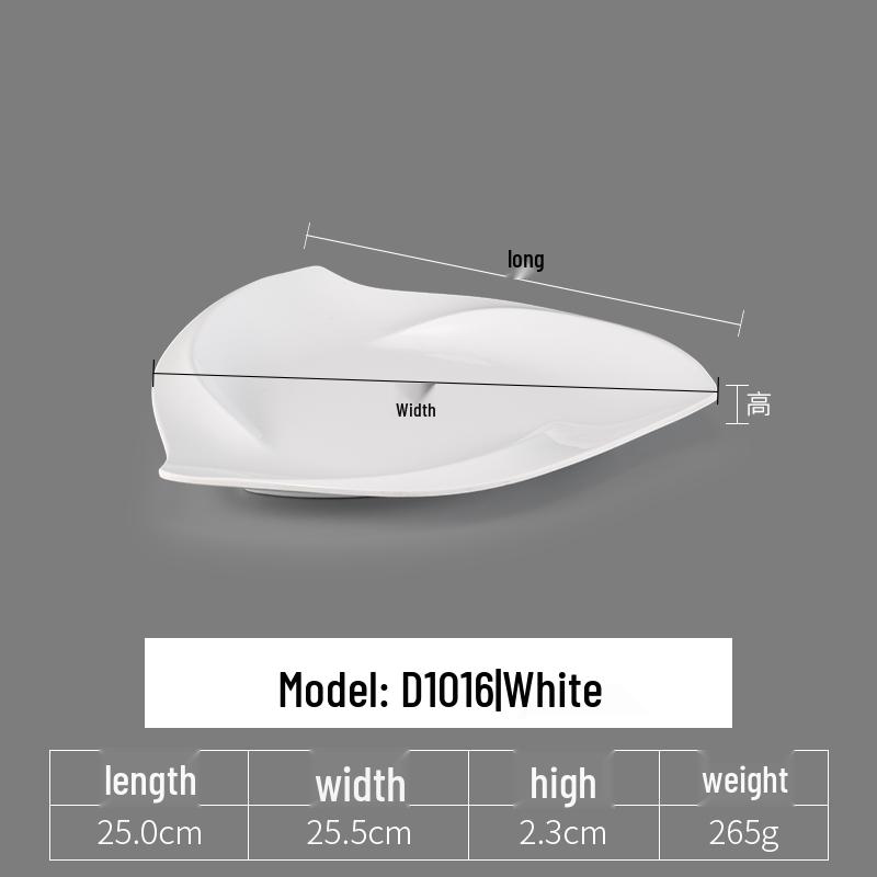 Irregular Shaped White Melamine Plates for Hotel & Restaurant - Porcelain Imitation Cold Dish Saucers