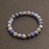 New European & American Style Cross Bracelet, 8MM Natural Stone Beaded Fashion Accessory