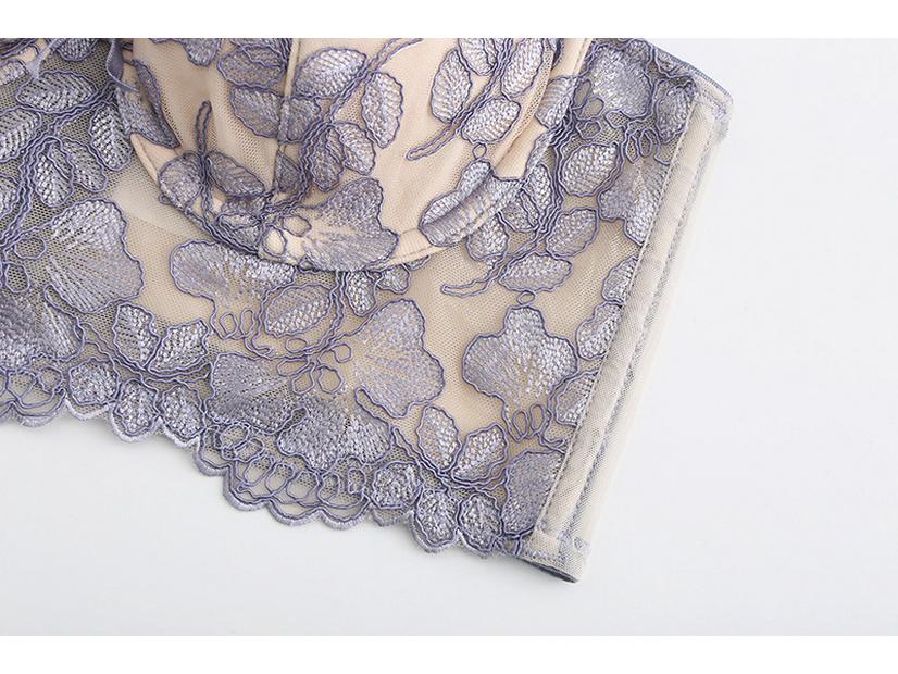 French Lace Fishbone Corset: Sexy Embroidered Camisole with Thin Bra Cups for Women