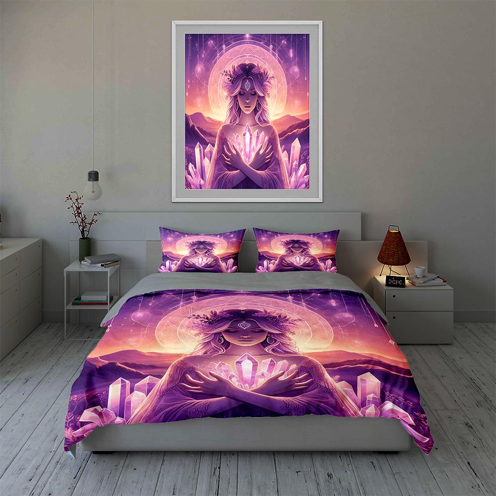 Mystical crystal goddess Bedding Duvet cover sets Duvet covers Pillowcases gifts (1 * Duvet Cover 2 * Pillowcases, without duvet insert)