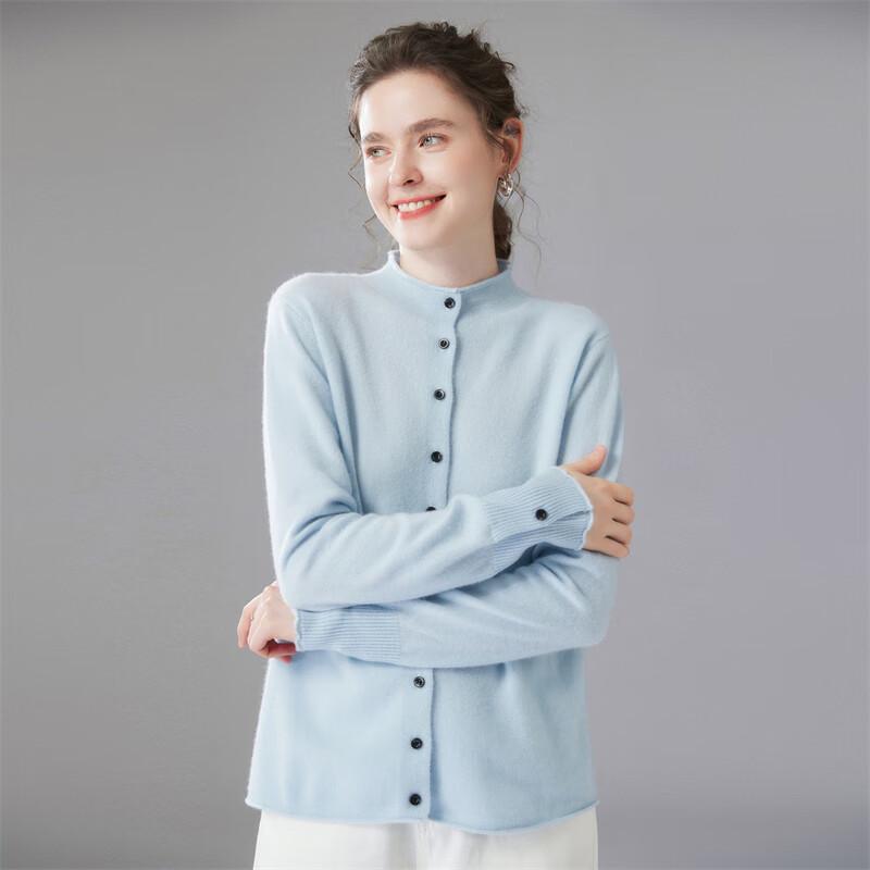 Fanzhen Women's High-Neck Cashmere Cardigan