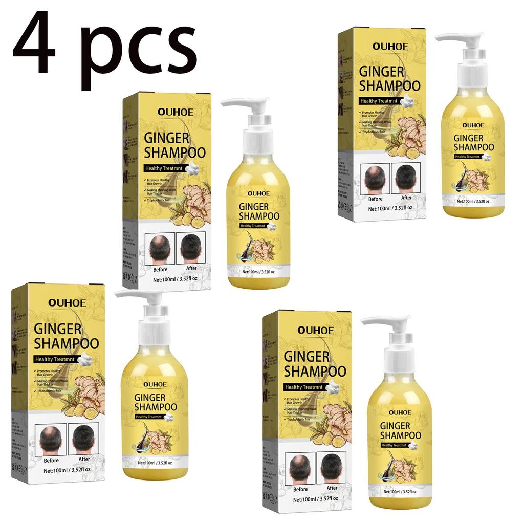 OUHOE Ginger Anti-Hair Loss Shampoo 100ml - Anti-Hair Loss, Strengthens Hair, Removes Dandruff, Controls Oil, and Thickens Hair.